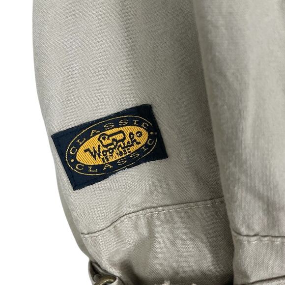 Woolrich Cotton Fishing Vest Pockets Utility Cargo Khaki Men's Size XS Outdoors - Picture 14 of 15